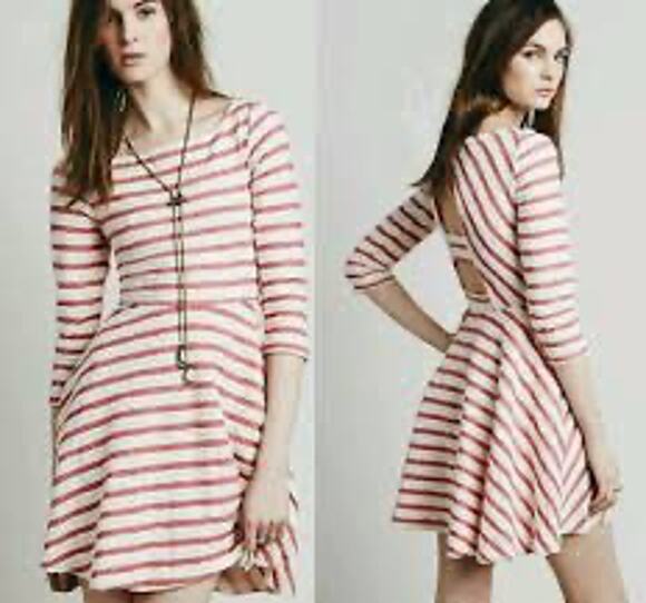 Free People Dresses & Skirts - Free People Open Back Dress Fit & Flare Skater Mini Dress XS Xsmall EUC Boho